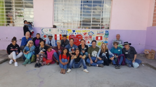 Group Photo with the mural